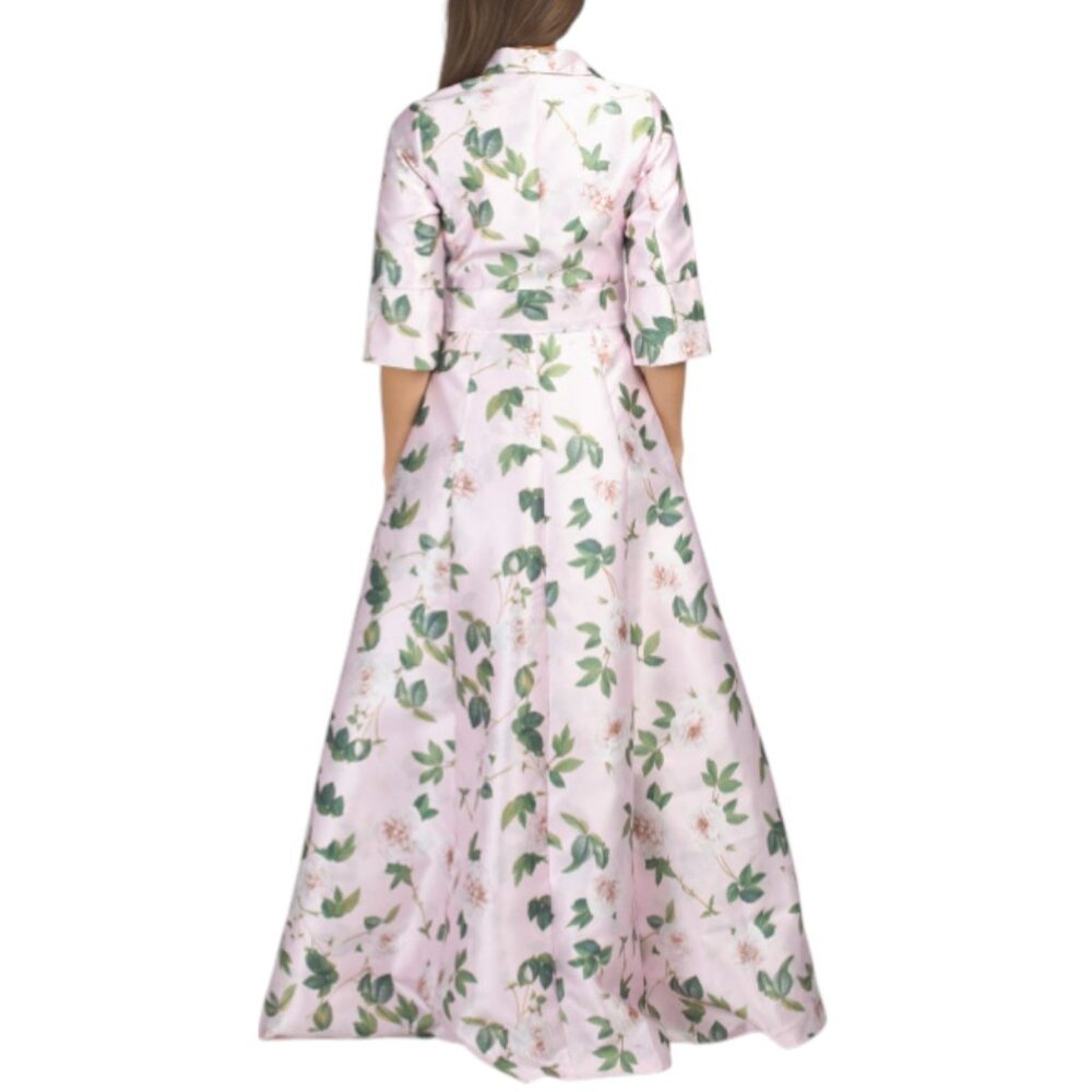 RENE BY RENE RUIZ Three-quarter Sleeve Jacquard Shirt Gown - Picture 2 of 5